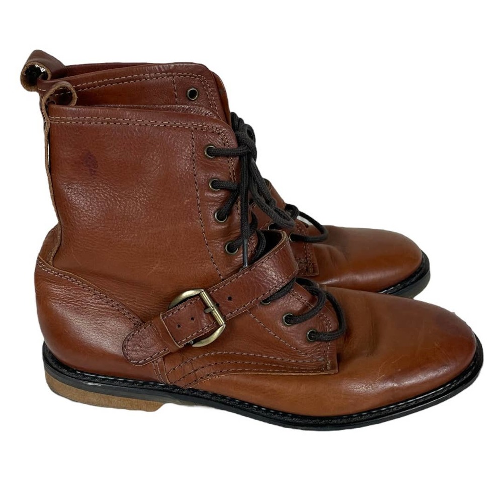 ASOS Brown Lace Up Buckle Boots size 7.5